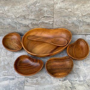 Monkey pod Wood mid century Hawaiian Bowls